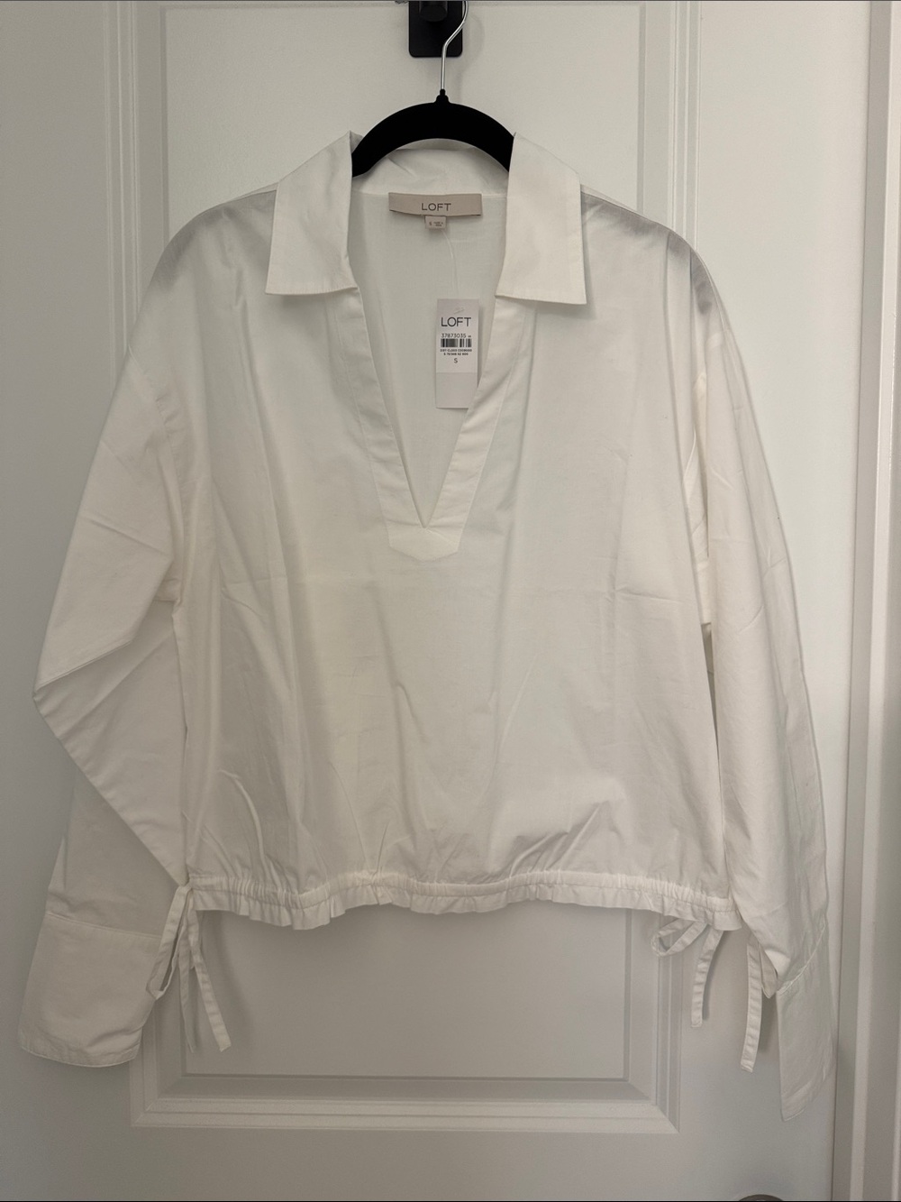 NWT LOFT Cotton Tie Waist Pullover